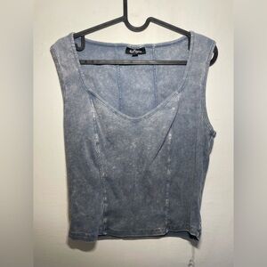 Self Esteem Light Blue Denim Tank Top